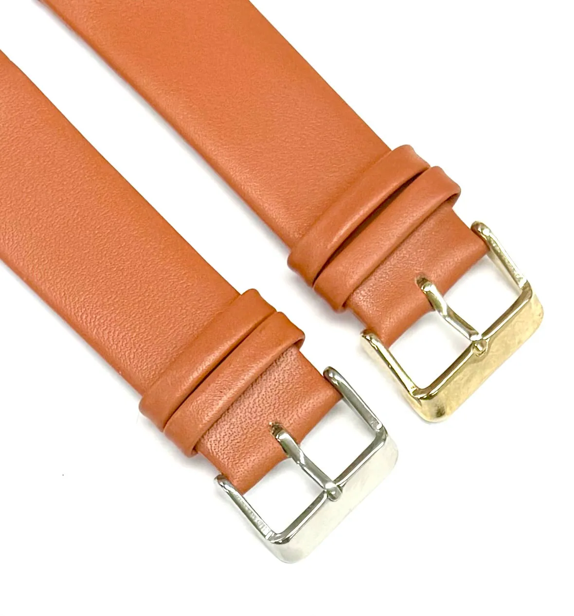 (18-24) mm Genuine Leather Plain Tan Color, Flat & Unstitched Watch Band