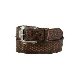 3D Western Floral Stamped Belt