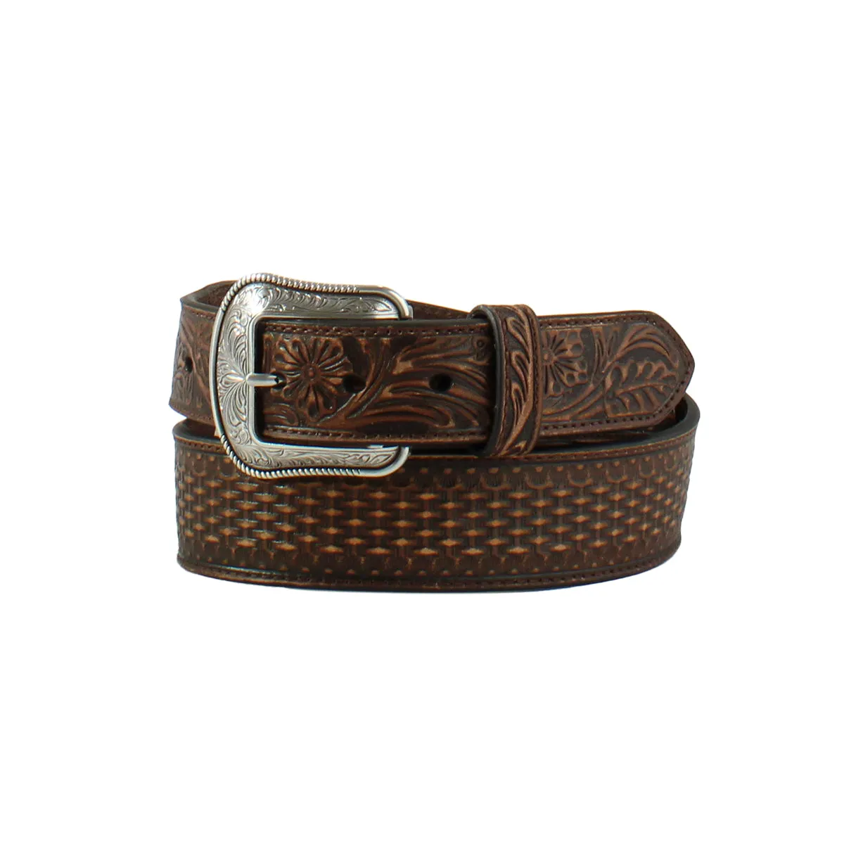 3D Western Floral Stamped Belt