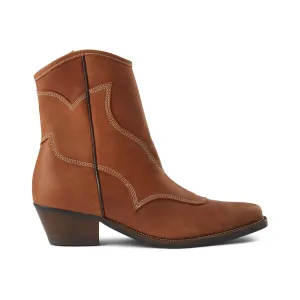 Arietta Leather Boot - BROWN