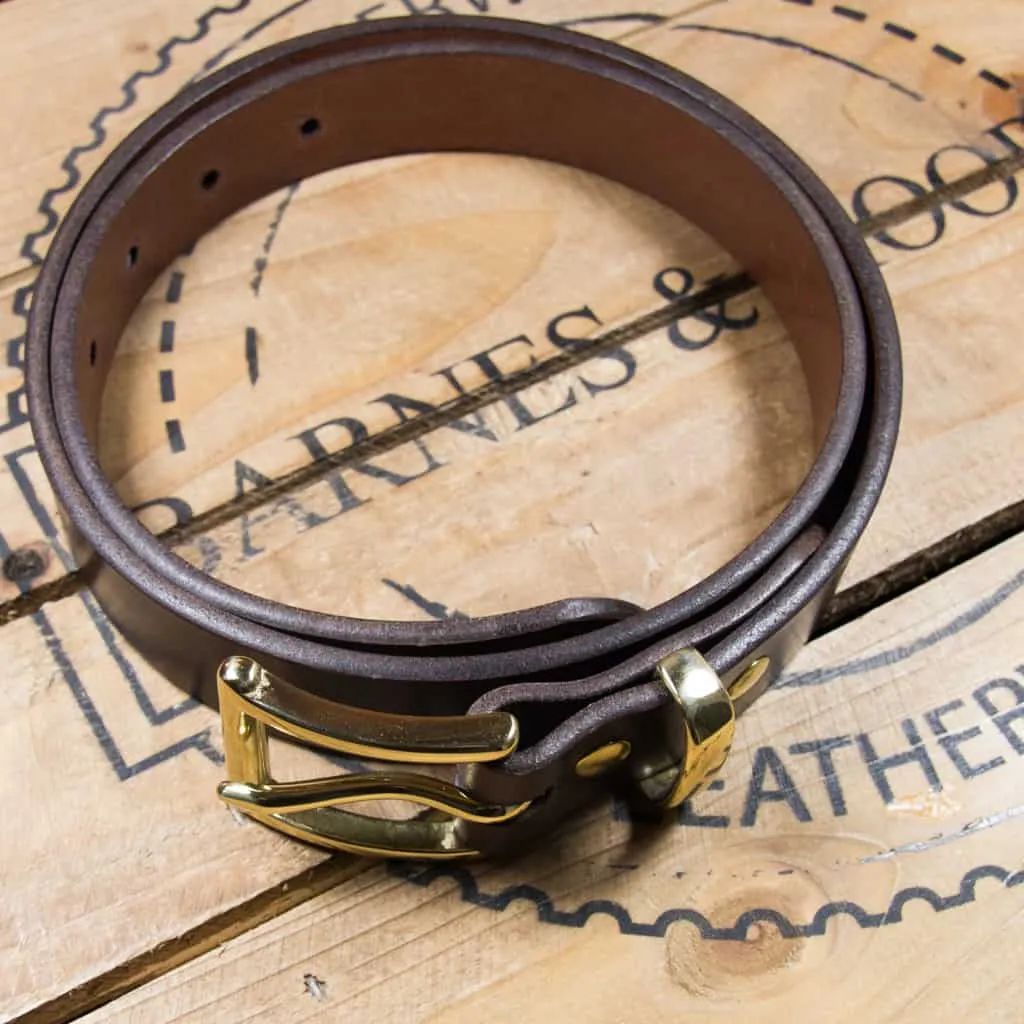 Barnes & Moore Slim Belt - Deep Honey/Brass