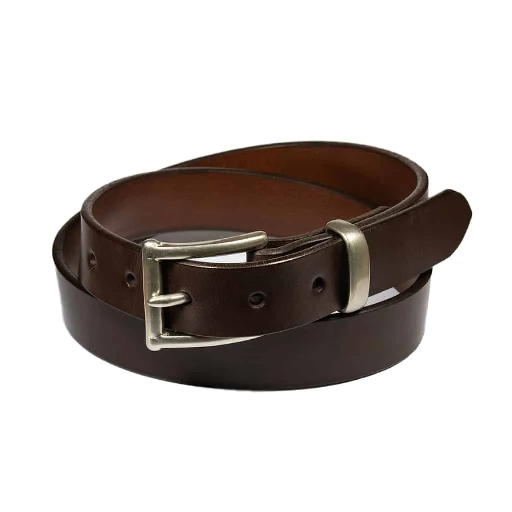 Barnes & Moore Slim Belt - Deep Honey/Nickel