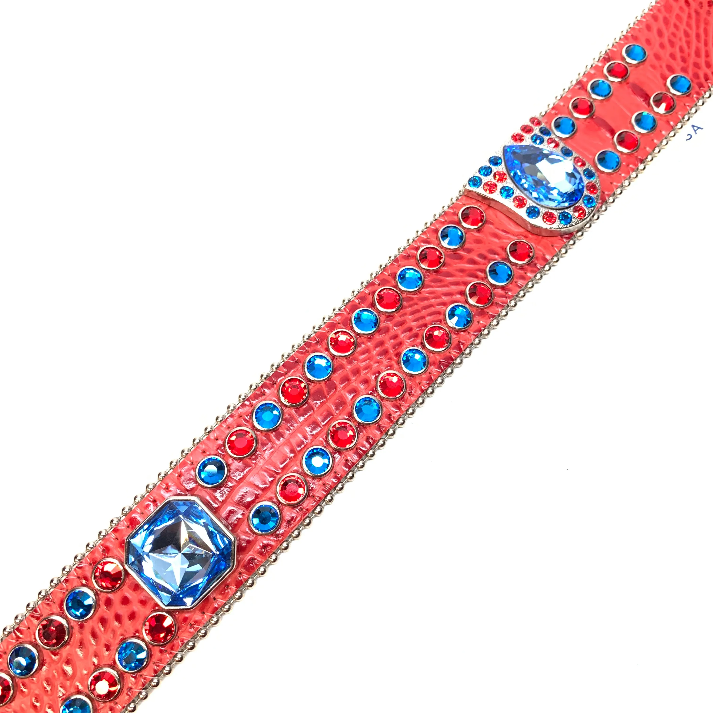 b.b. Simon Skull Red Blue Double Row Belt