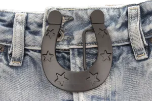 Black Metal Horseshoe Belt Buckle