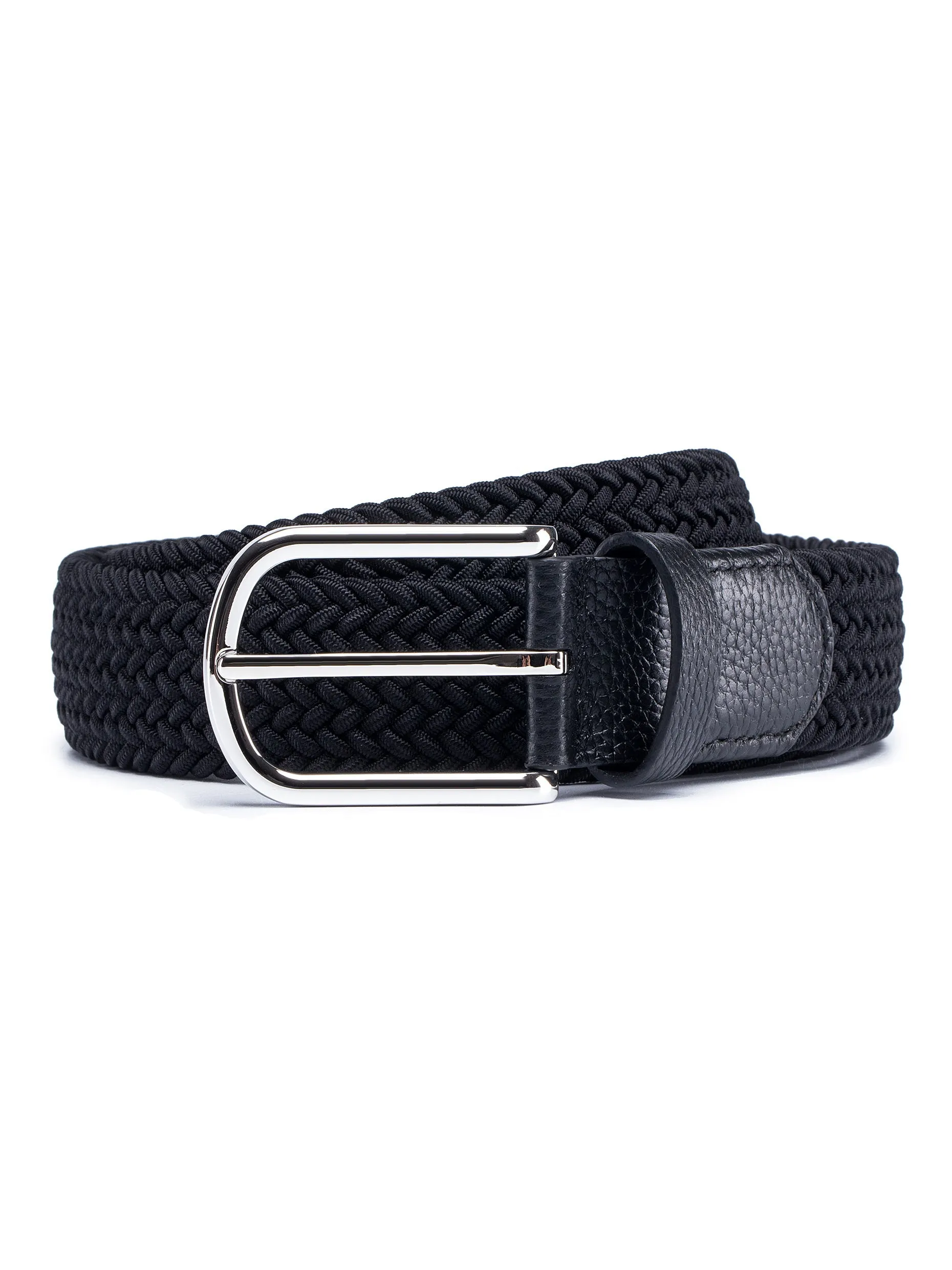 Black Stretch Braided Belt