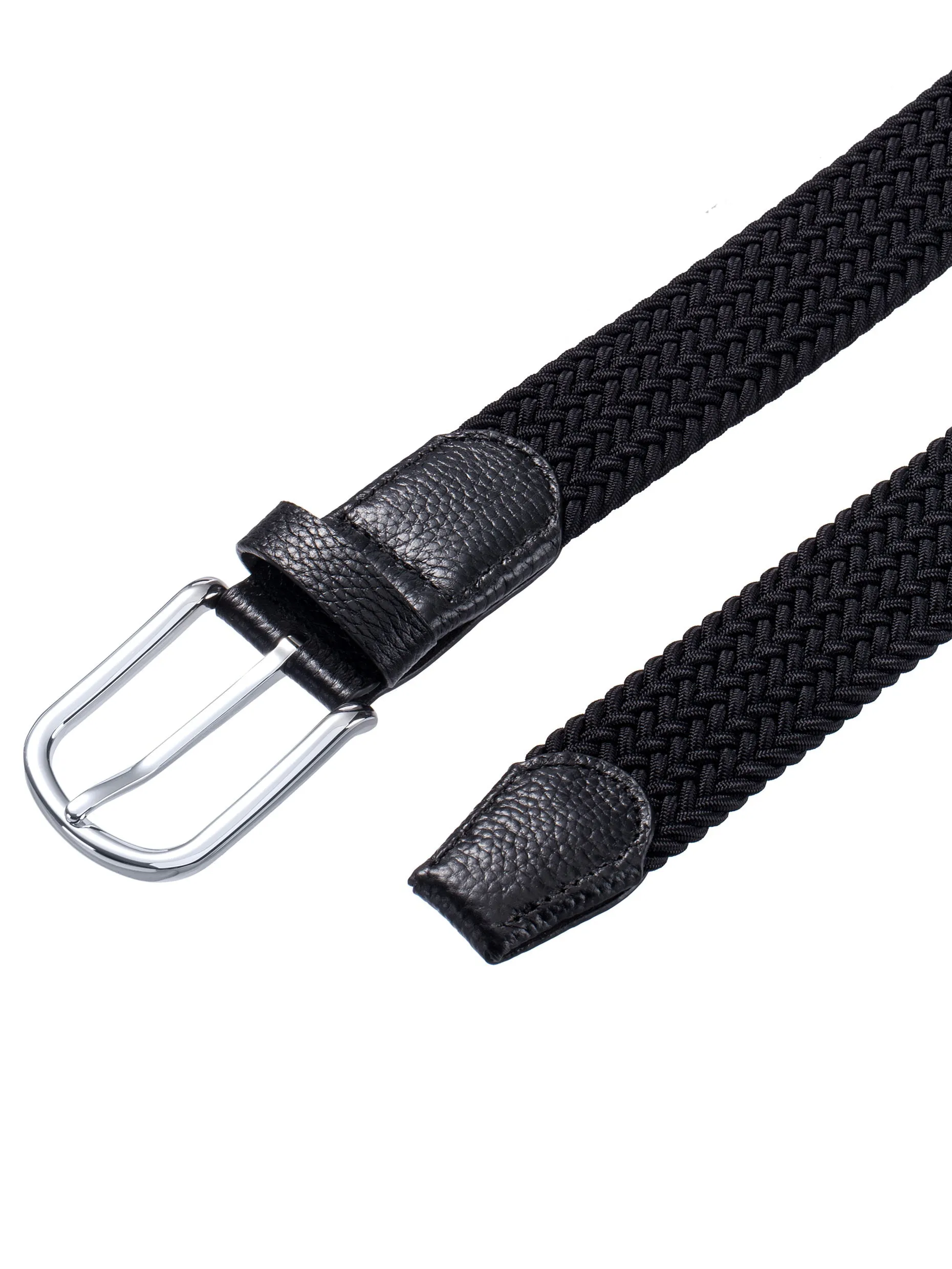 Black Stretch Braided Belt