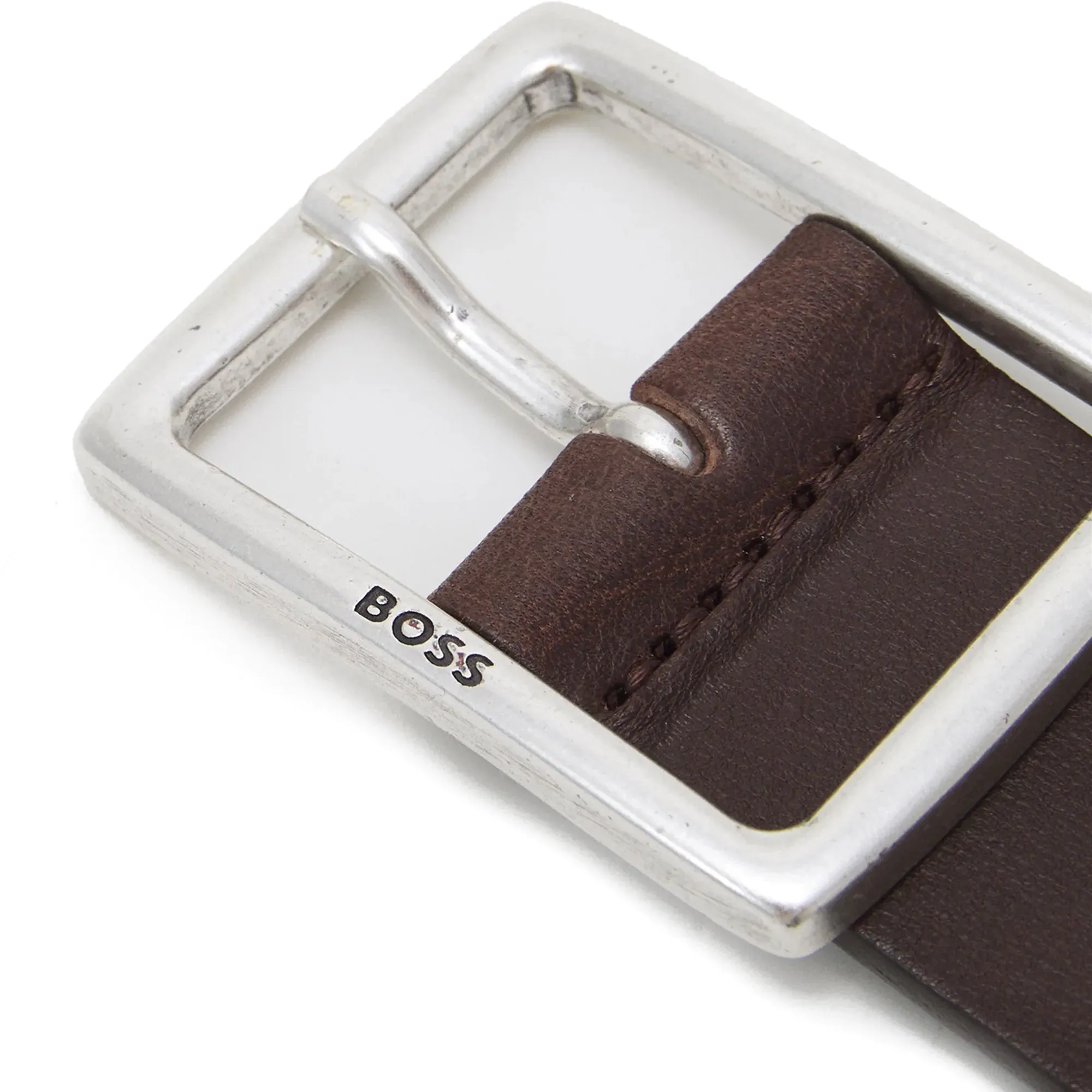 Boss Rudolf Cvb Leather Belt - Dark Brown