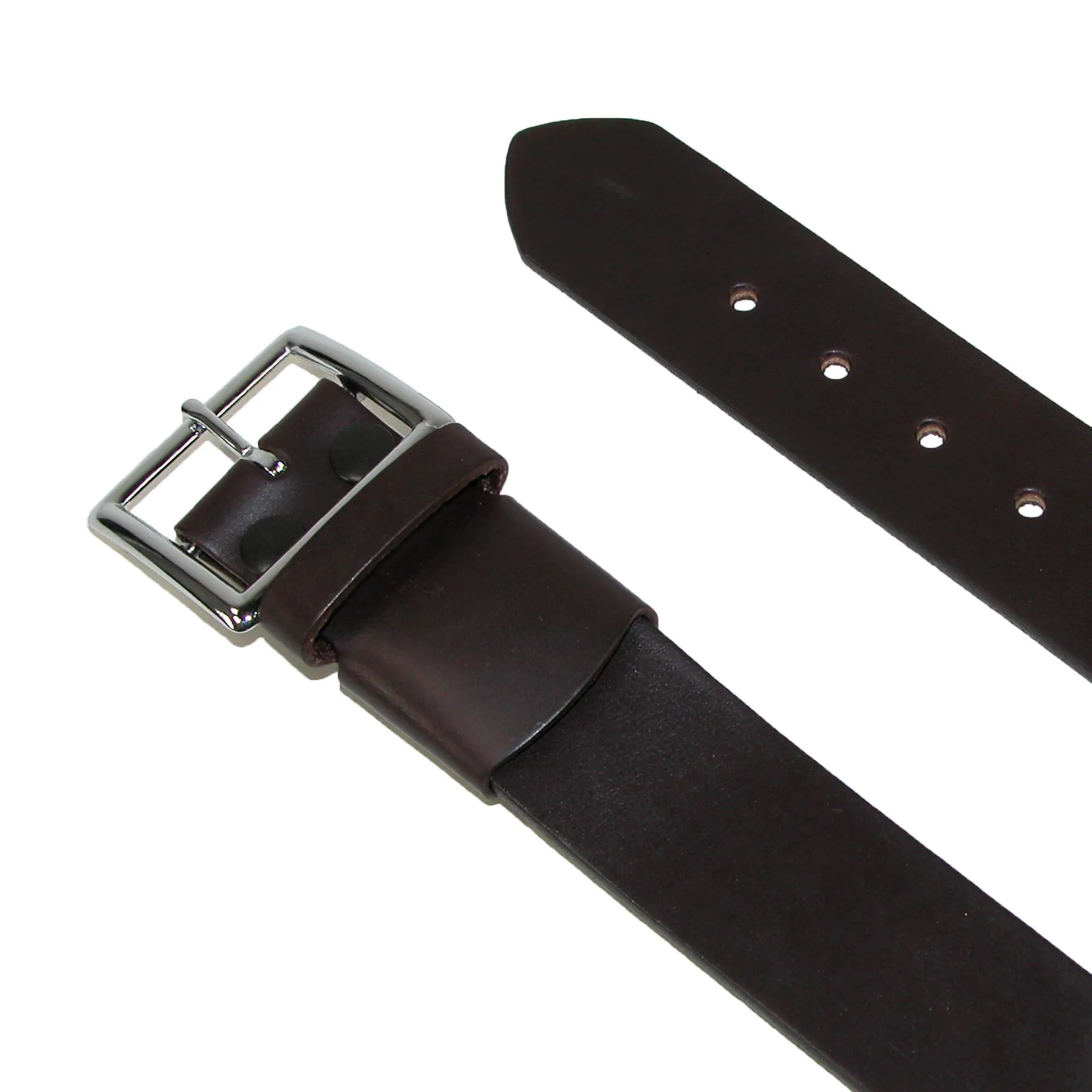 Boston Leather Men's Leather Garrison Belt with Hidden Elastic Stretch