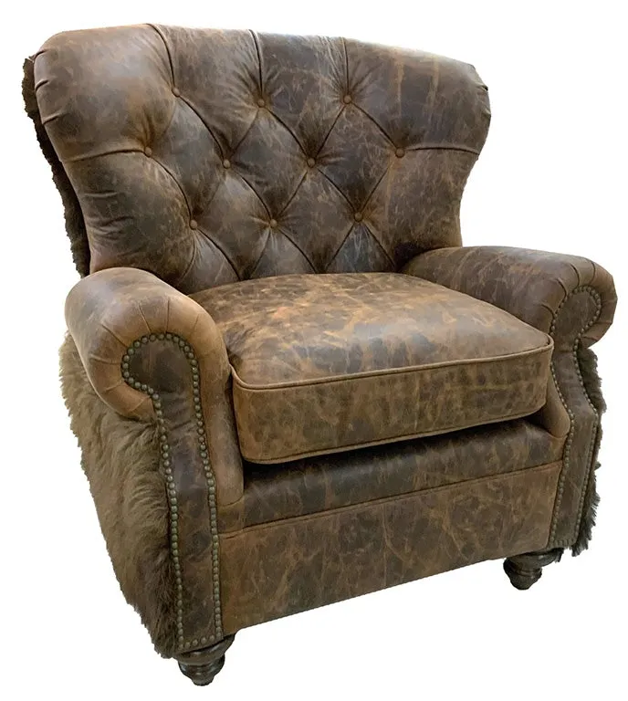 Buffalo Curved and Tufted Back Chair