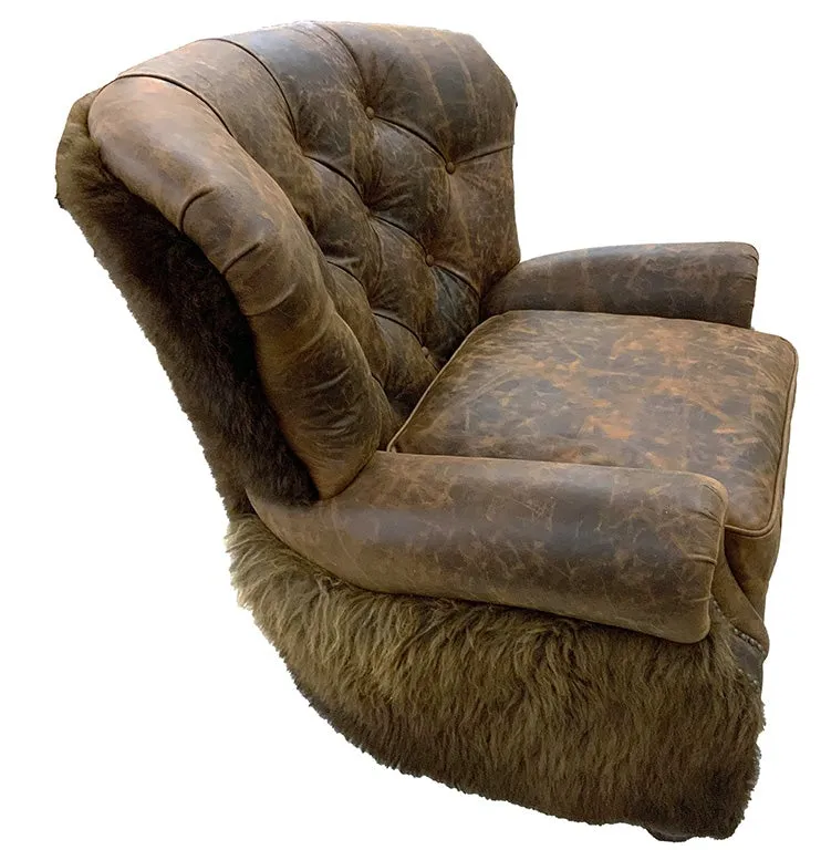 Buffalo Curved and Tufted Back Chair