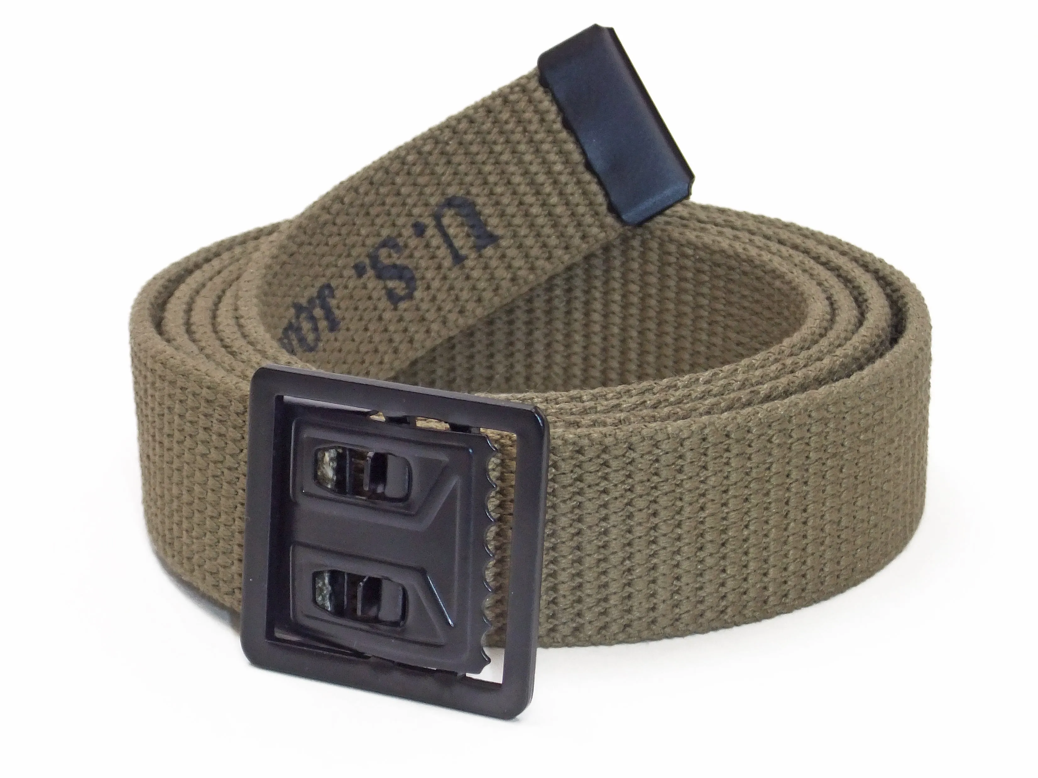 Buzz Rickson Belt Men's Repro M-1937 WW2 US Army GI Cotton Webbing Belt BR02719 Khaki