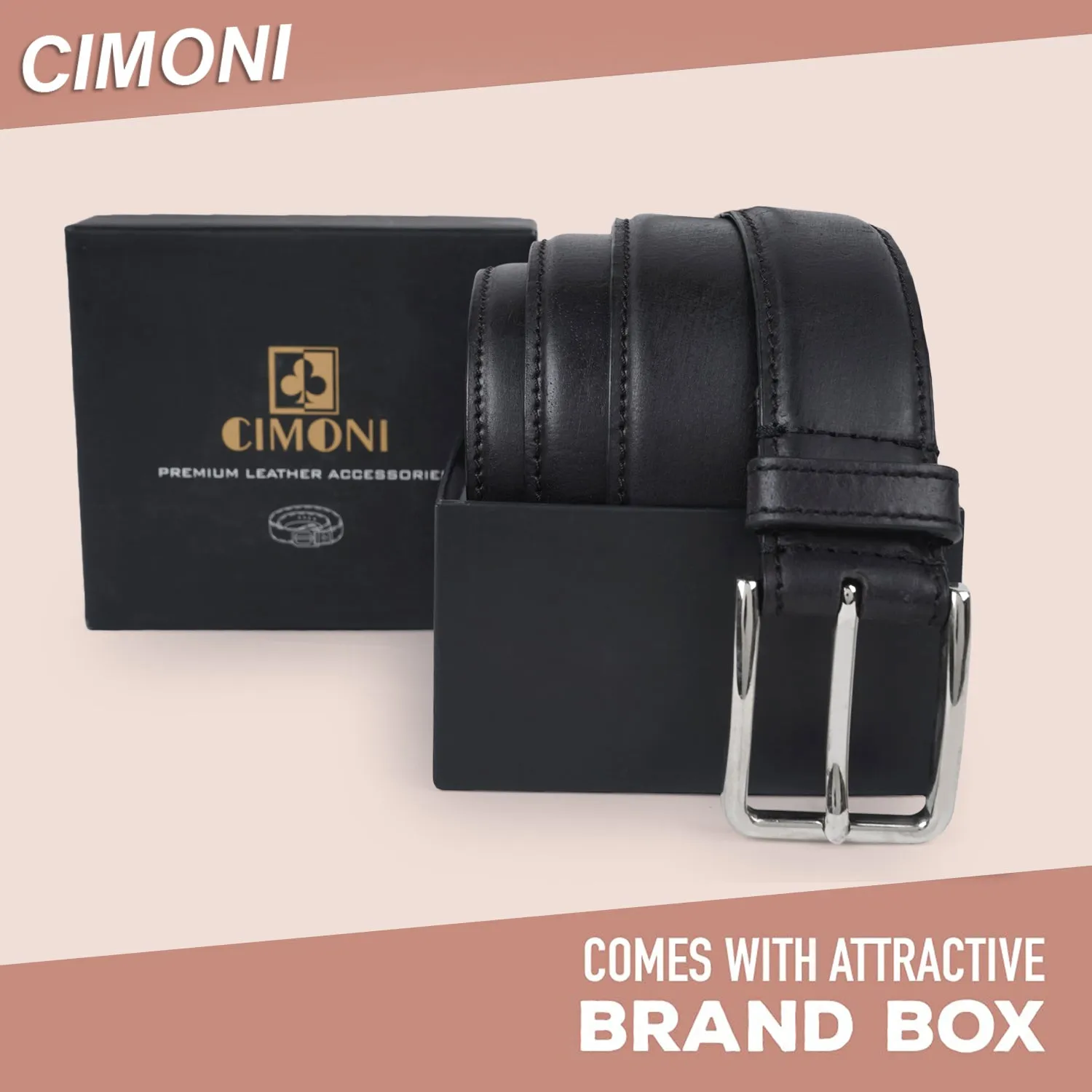 CIMONI Classy Genuine Leather Trendy Travel Formal Office Daytrip Belt ( 1 Year Gurantee)