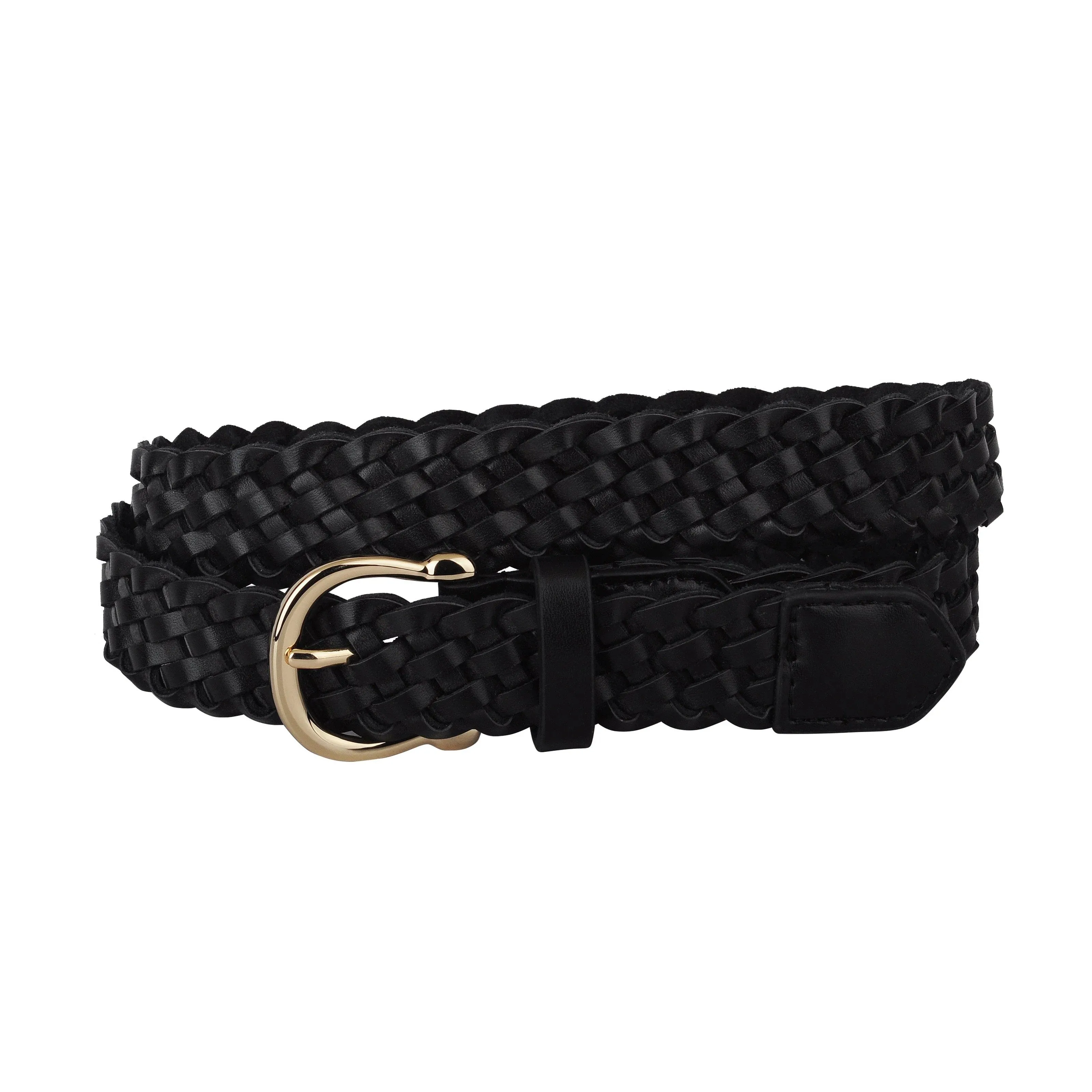 Classic Braided Equestrian Buckle Leather Belt