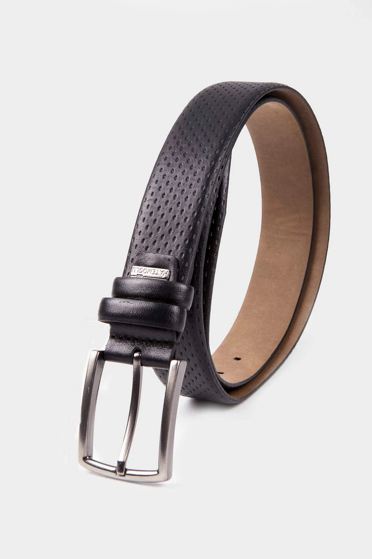 Classic Perforated Leather Black Belt