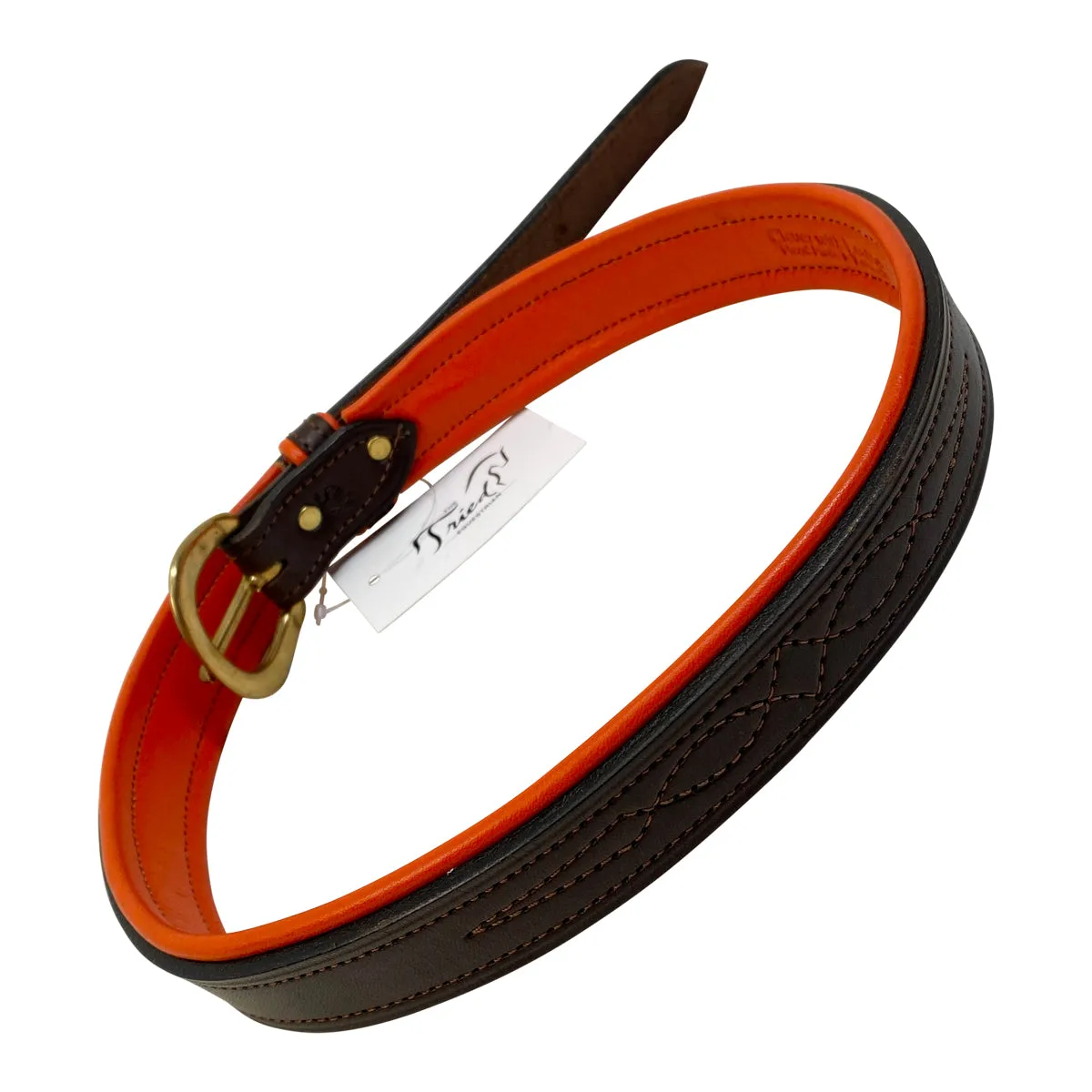 Clever With Leather Lexington Padded Belt in Brown/Orange - Women's XS (30)