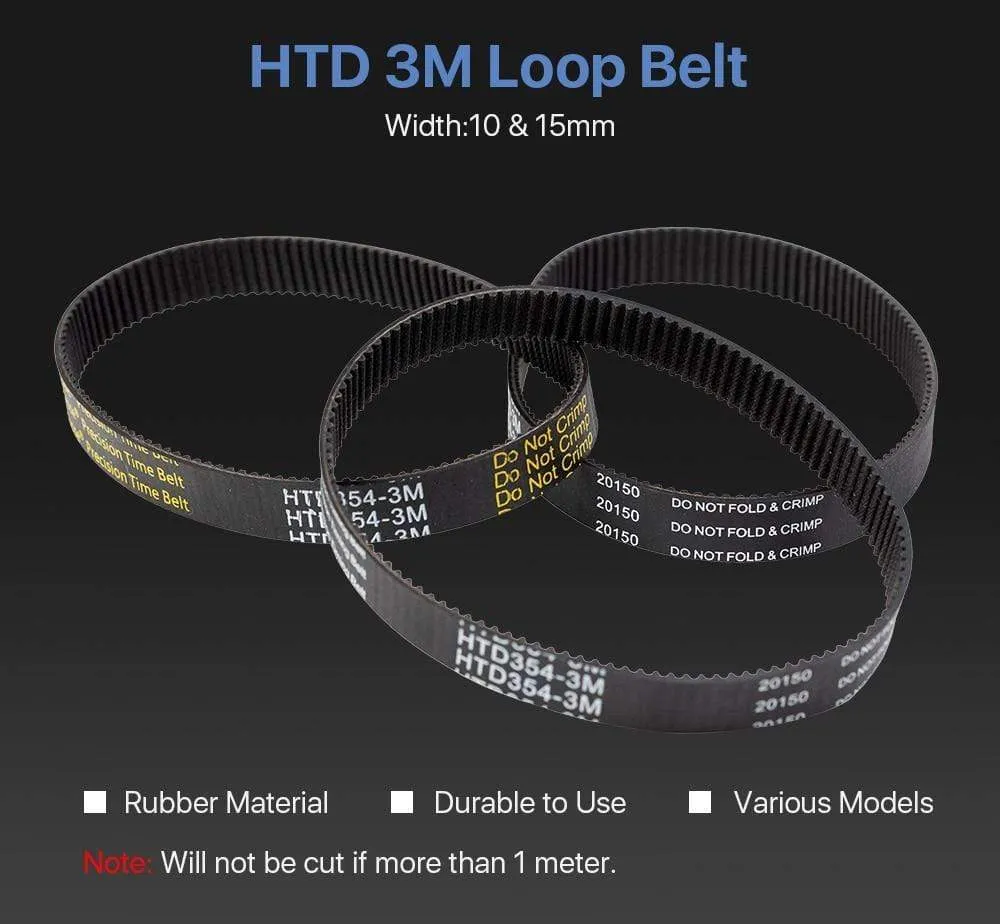 Cloudray HTD 3M Closed Loop Belt Rubber Timing Belt Various Transmission for CO2 Laser Engraving Cutting Machine / 3D Printer