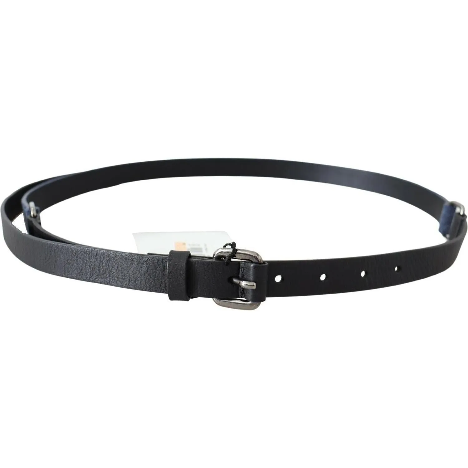 Costume National Elegant Black Leather Adjustable Belt