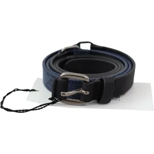 Costume National Elegant Black Leather Adjustable Belt