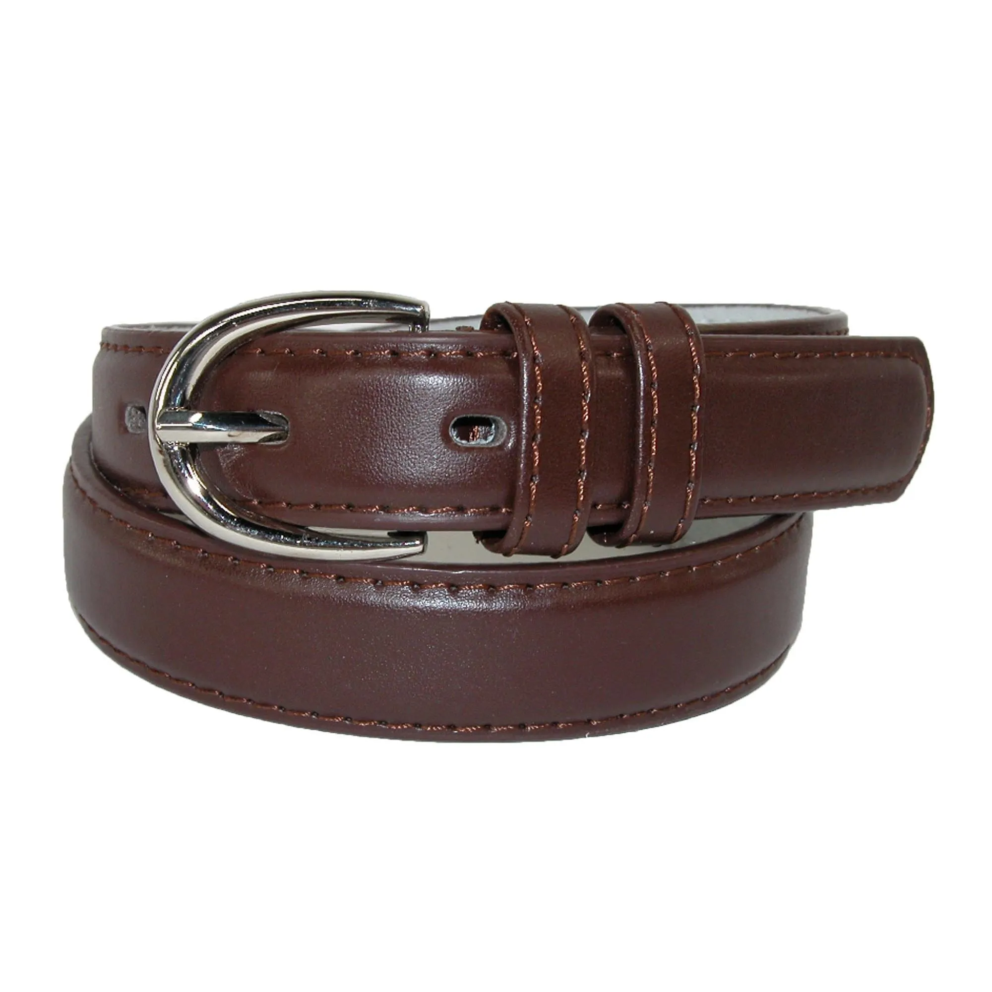 CTM® Kid's Leather 1 inch Basic Dress Belt (Pack of 2)