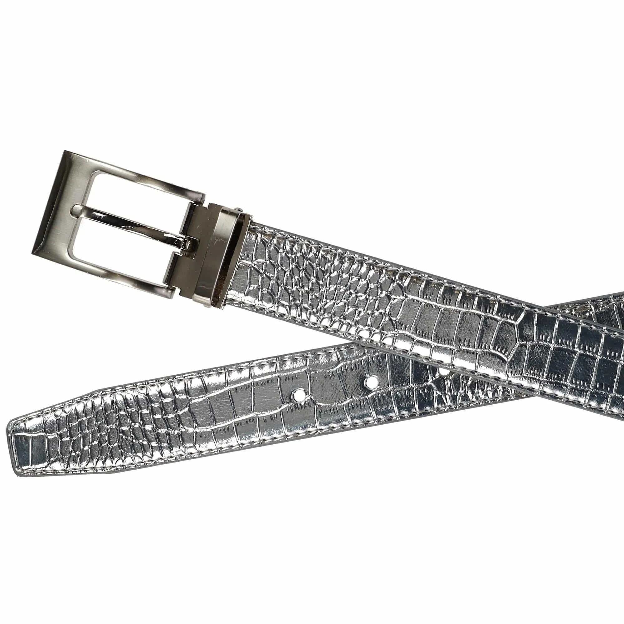 CTM® Leather Croc Print Belt