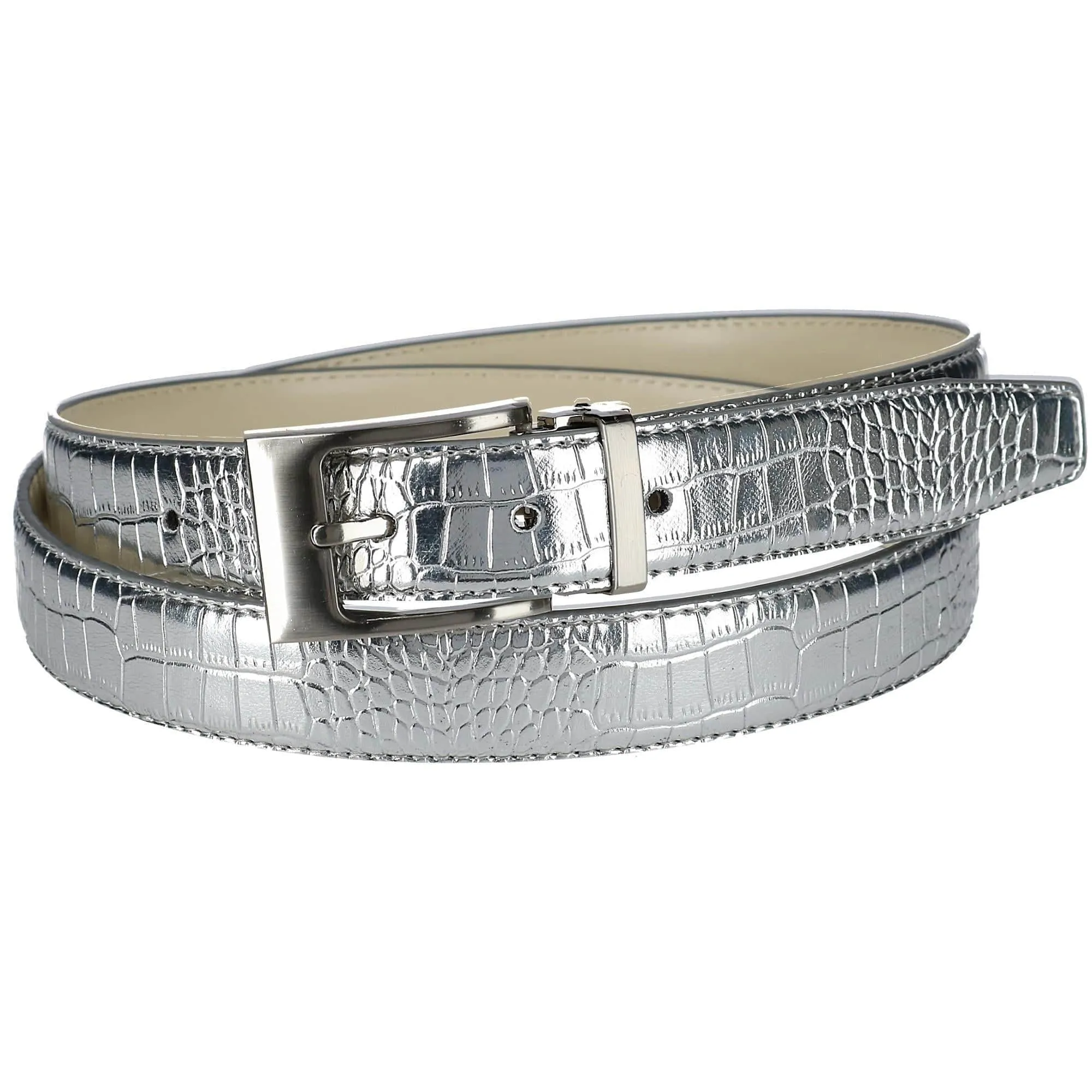 CTM® Leather Croc Print Belt