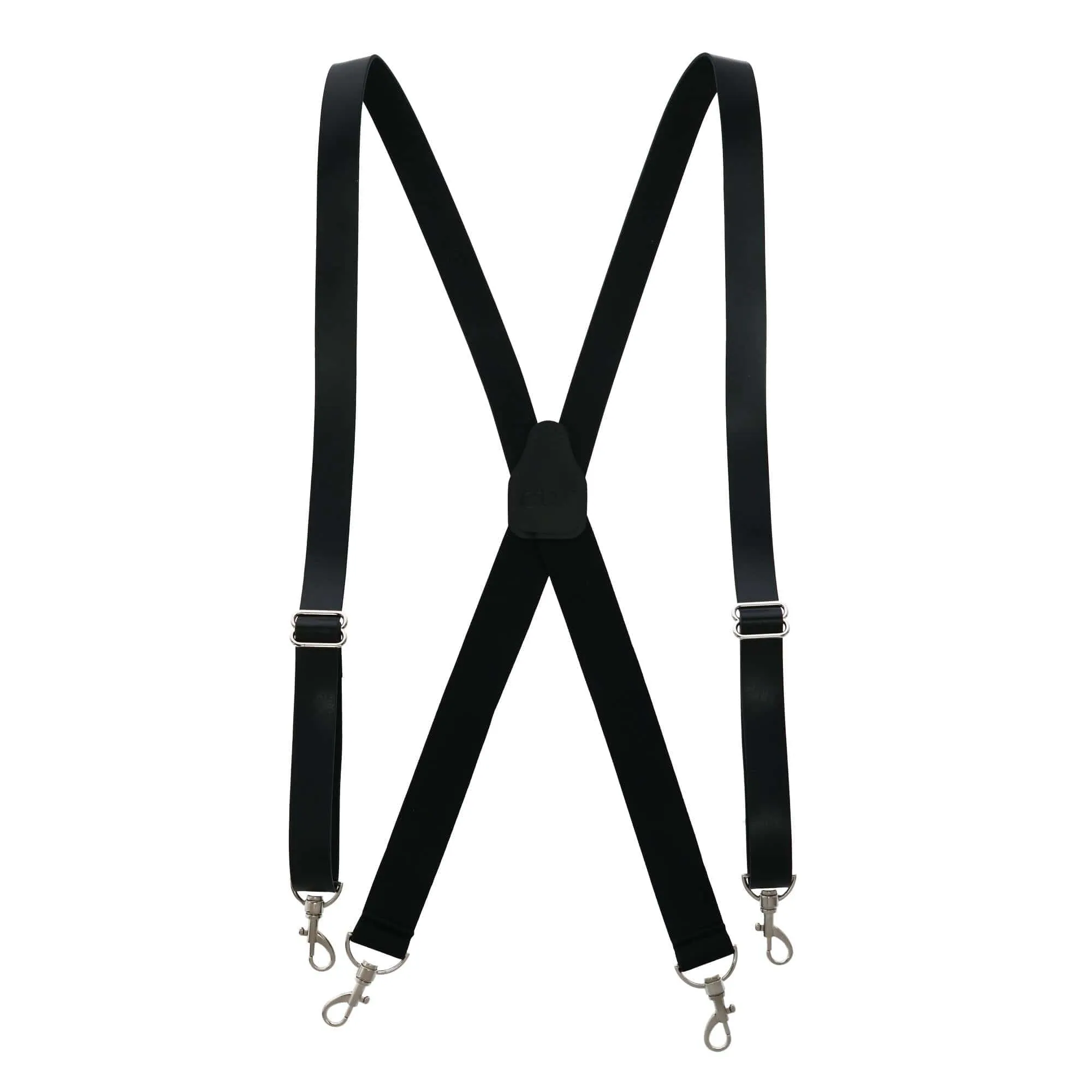 CTM® Men's Big & Tall Smooth Coated Leather Suspenders with Metal Swivel Hook End