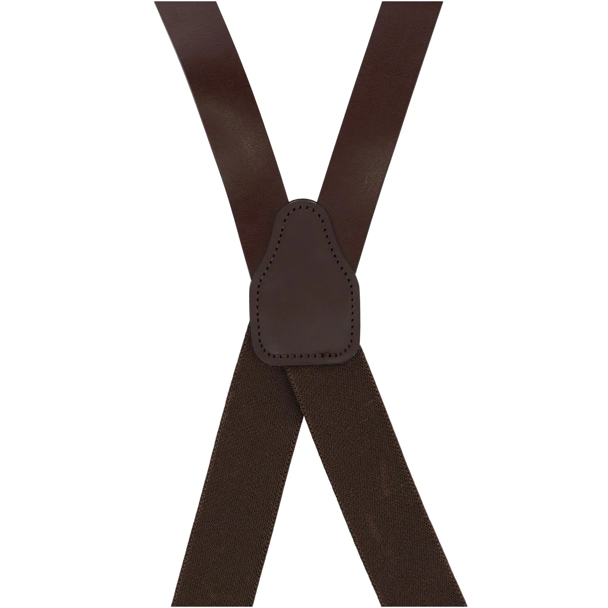 CTM® Men's Big & Tall Smooth Coated Leather Suspenders with Metal Swivel Hook End