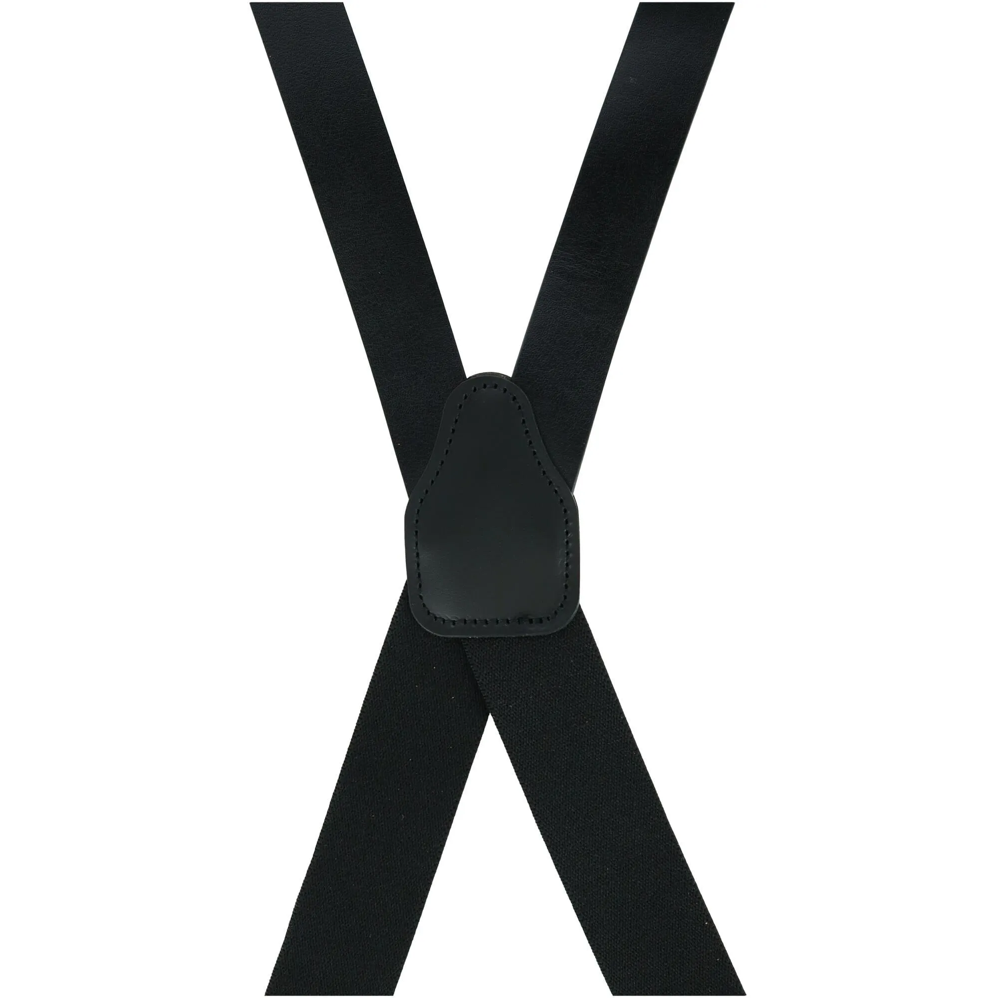 CTM® Men's Big & Tall Smooth Coated Leather Suspenders with Metal Swivel Hook End