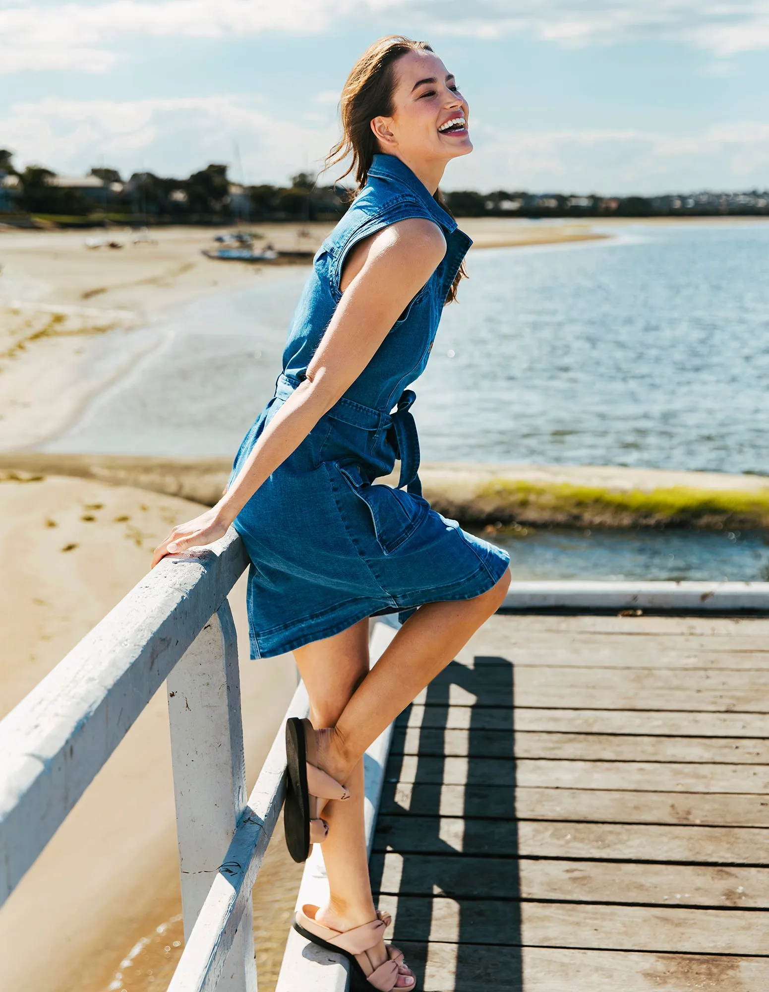 Daisy Denim Dress Blue Wash