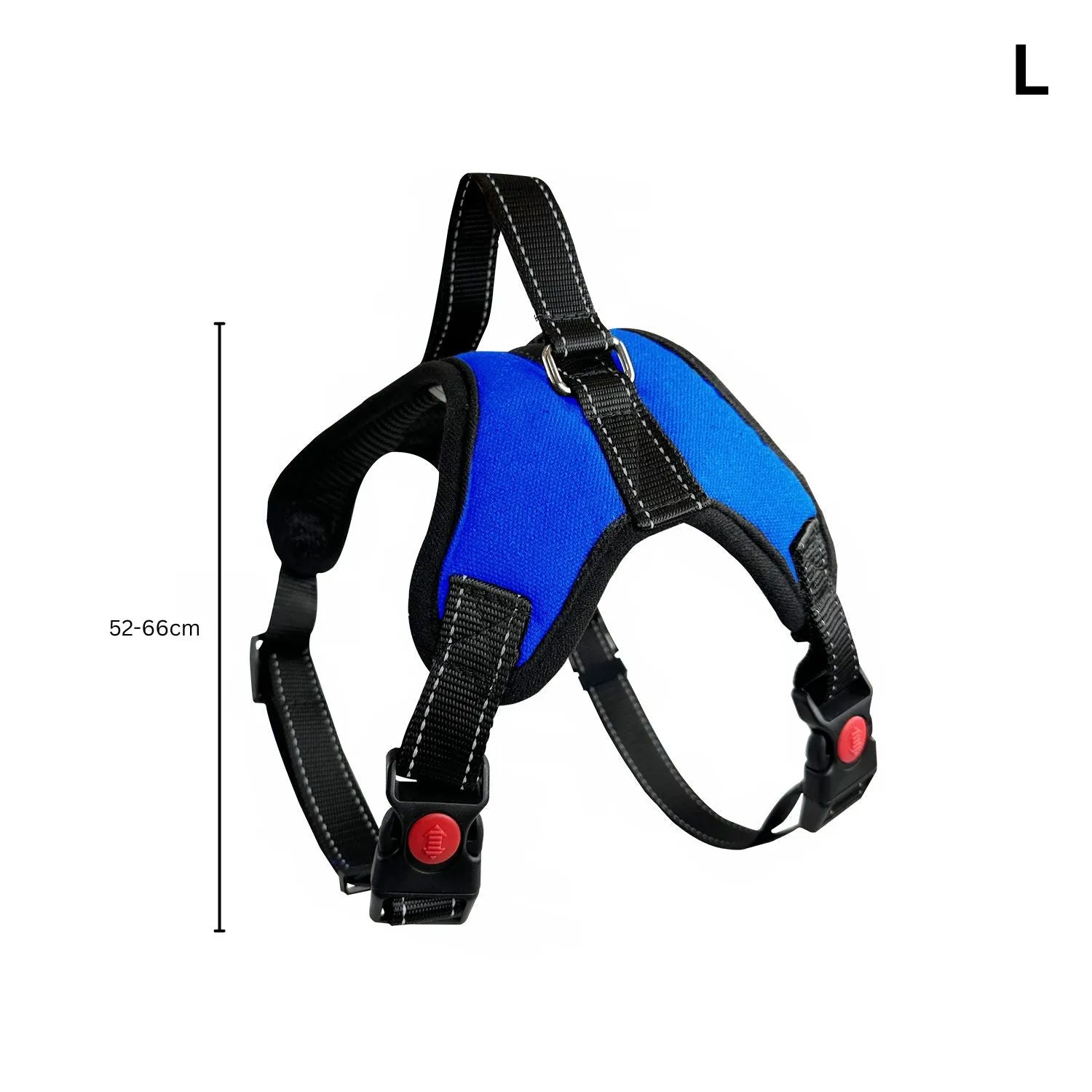 Durable Adjustable Dog Harness, Blue, Size L | FLOOFI