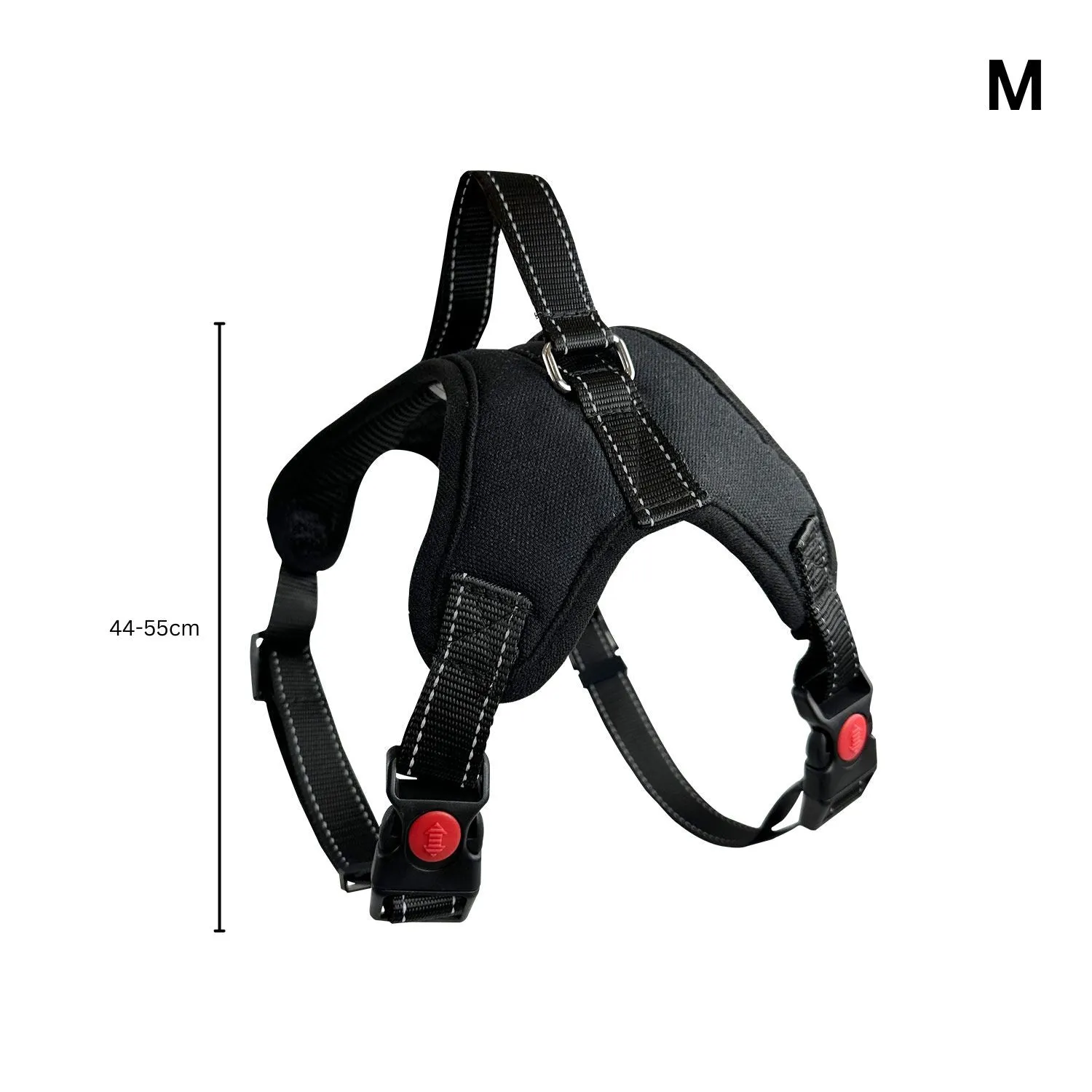 Durable Adjustable Dog Harness M Size Black, FLOOFI