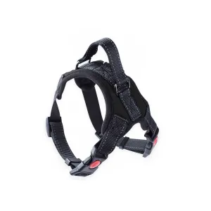 Durable XXL Dog Harness, Adjustable, Soft Texture, Black - FLOOFI