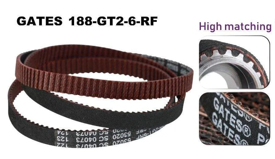 FUNCORE High Quality 3D Printer GT2 Width 6mm 188-2GT Timing Belt Loop GATES 188-GT2-6-RF Gear Synchronous Belt