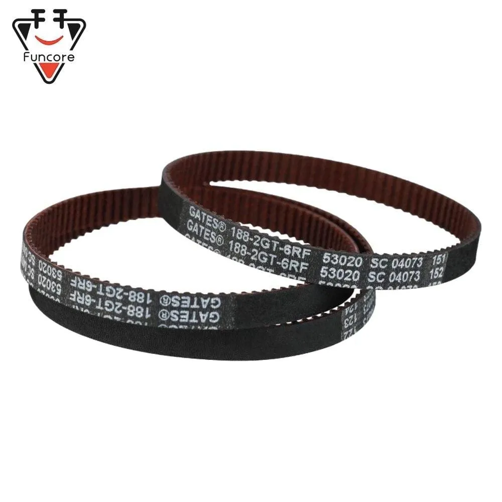 FUNCORE High Quality 3D Printer GT2 Width 6mm 188-2GT Timing Belt Loop GATES 188-GT2-6-RF Gear Synchronous Belt