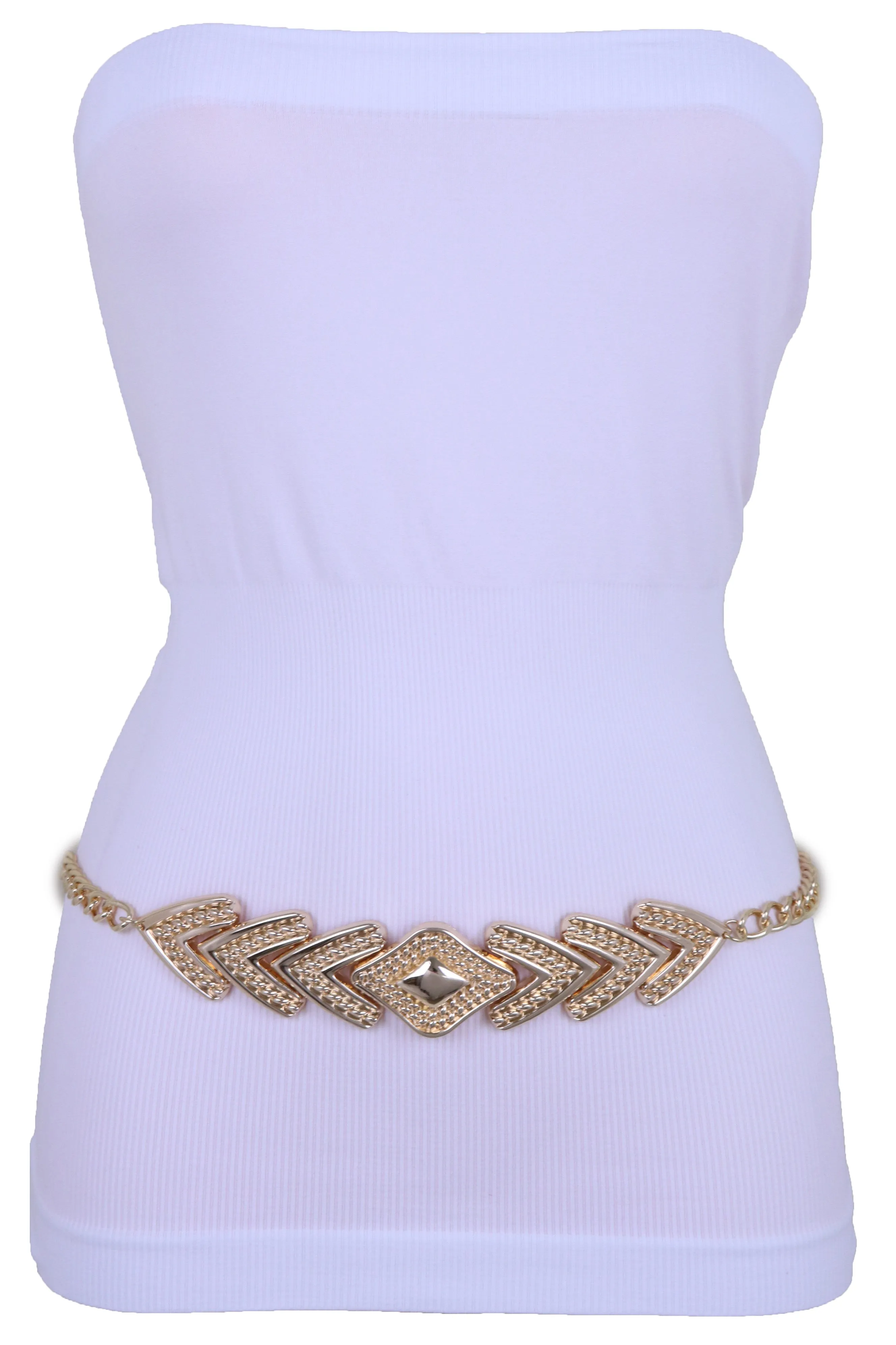 Geometric Arrowhead Metal Chain Belt