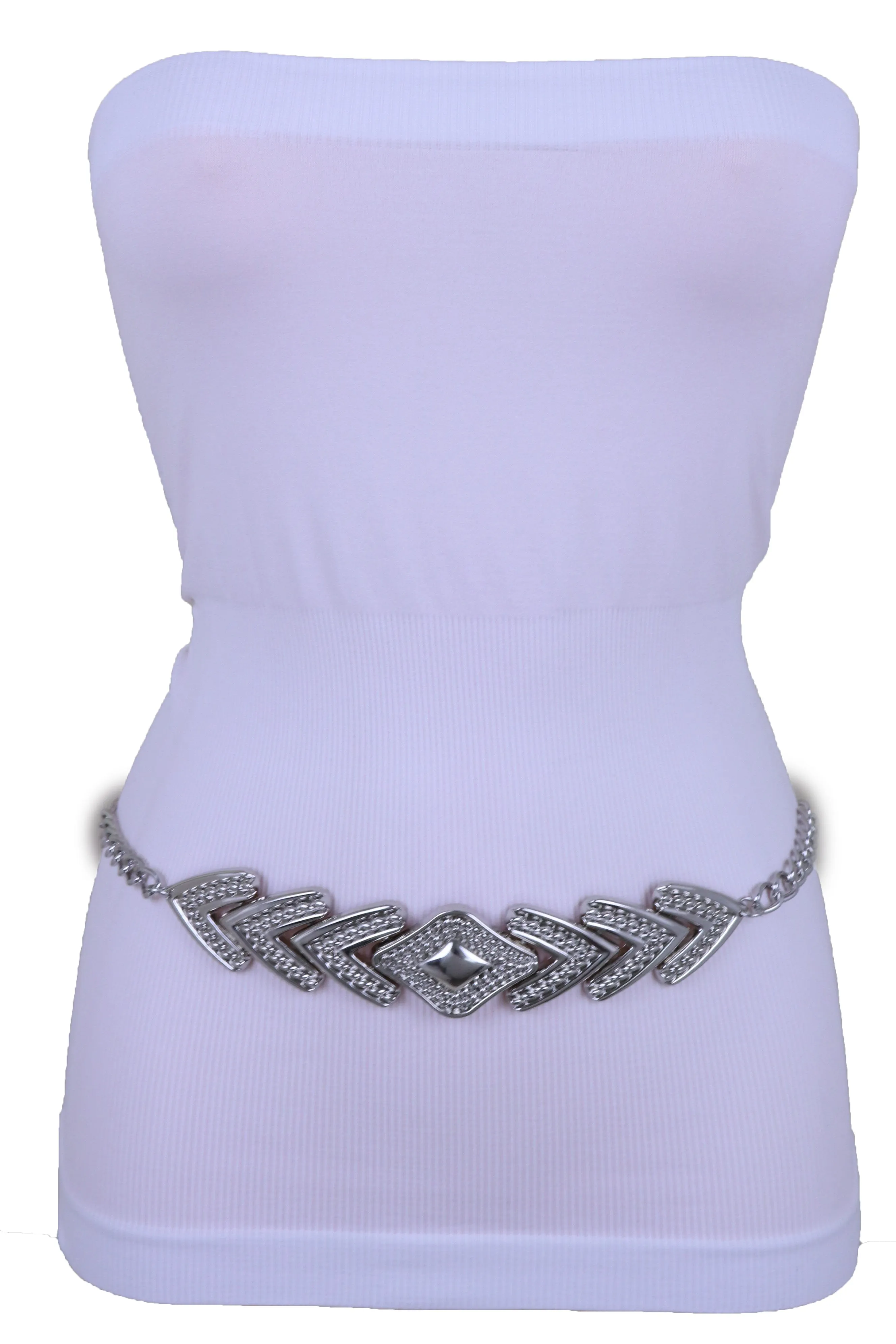 Geometric Arrowhead Metal Chain Belt