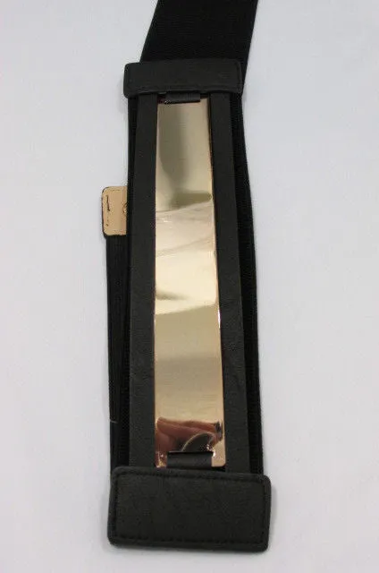 Gold Black Gold Silver Full Metal Gold Plate Wide Waist Chic Belt Fashion Regular & Plul Size