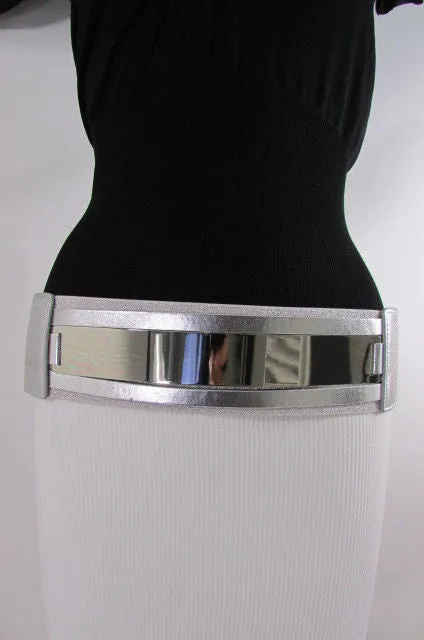 Gold Black Gold Silver Full Metal Gold Plate Wide Waist Chic Belt Fashion Regular & Plul Size