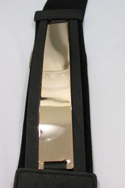 Gold Black Gold Silver Full Metal Gold Plate Wide Waist Chic Belt Fashion Regular & Plul Size