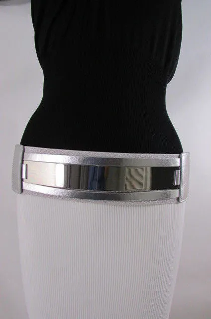 Gold Black Gold Silver Full Metal Gold Plate Wide Waist Chic Belt Fashion Regular & Plul Size