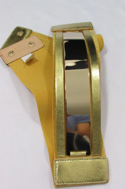 Gold Black Gold Silver Full Metal Gold Plate Wide Waist Chic Belt Fashion Regular & Plul Size