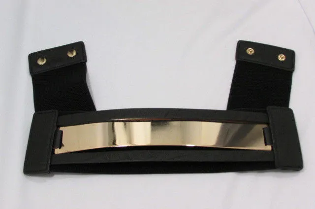 Gold Black Gold Silver Full Metal Gold Plate Wide Waist Chic Belt Fashion Regular & Plul Size