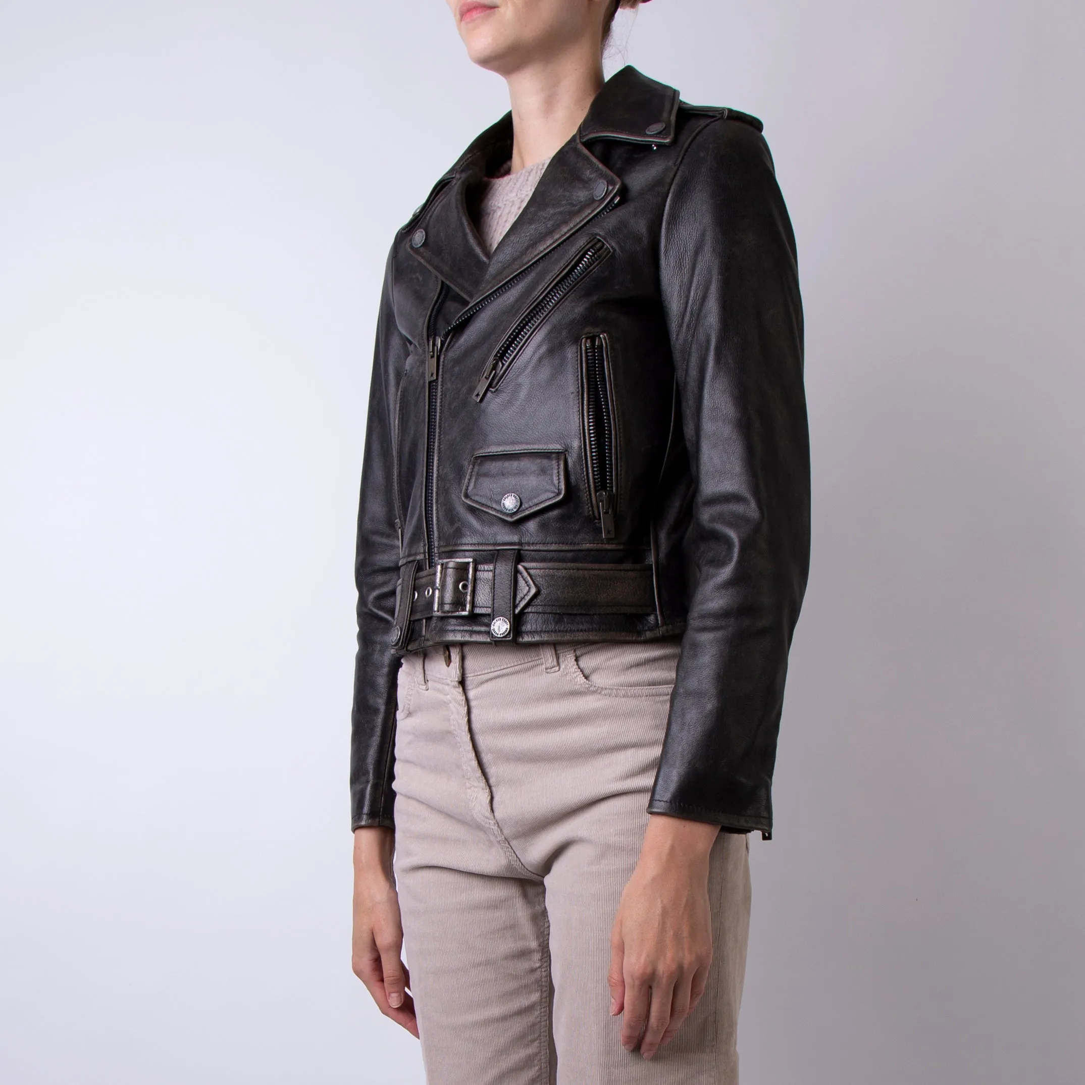 GOLDEN GOOSE LEATHER JACKET GWP00848.P000647 90100 BLACK