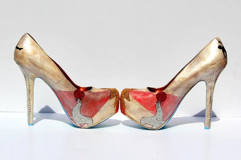 Hand-Painted Circus Ringmaster Crystal Heels