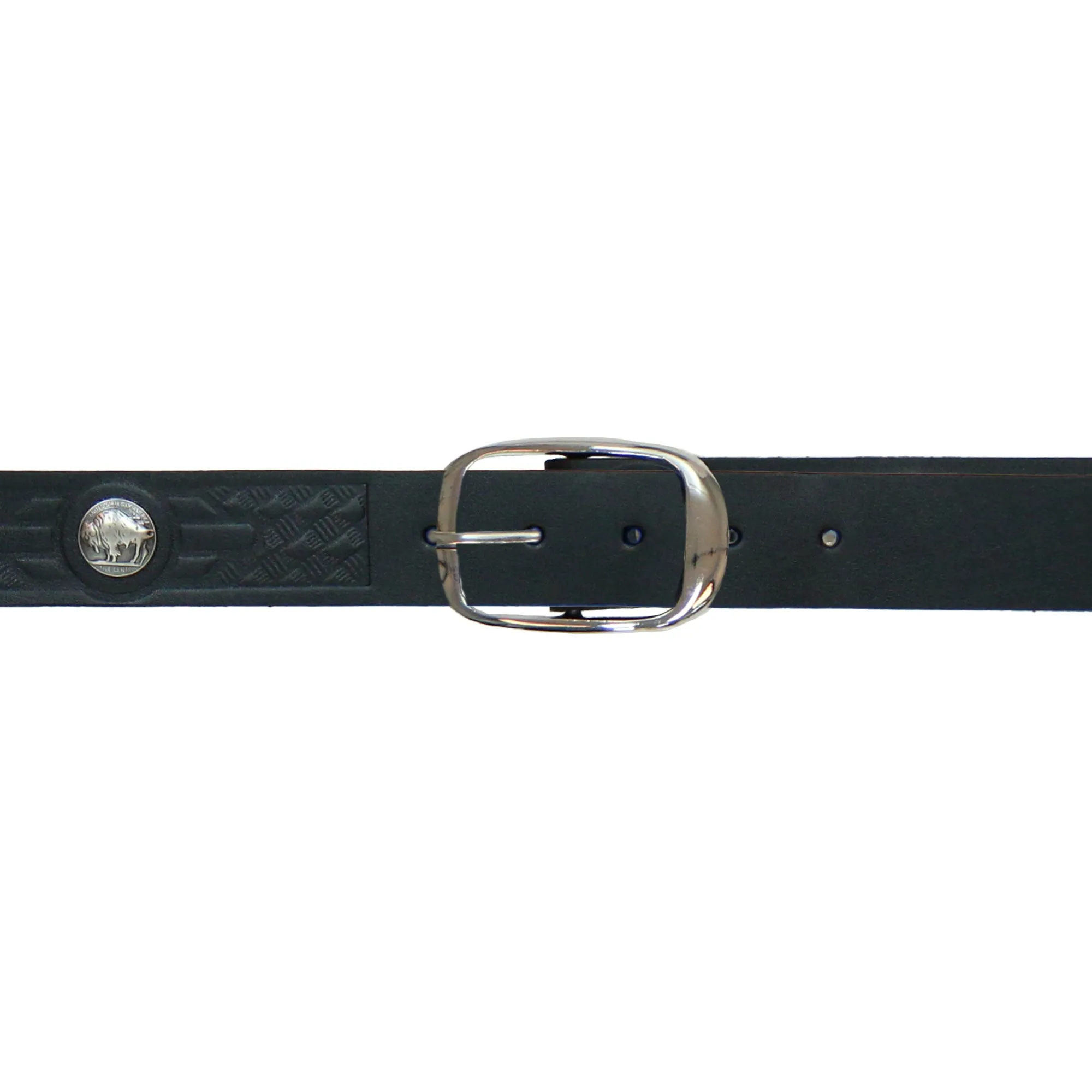 Hot Leathers Buffalo Nickel Black Leather Belt BLE1008