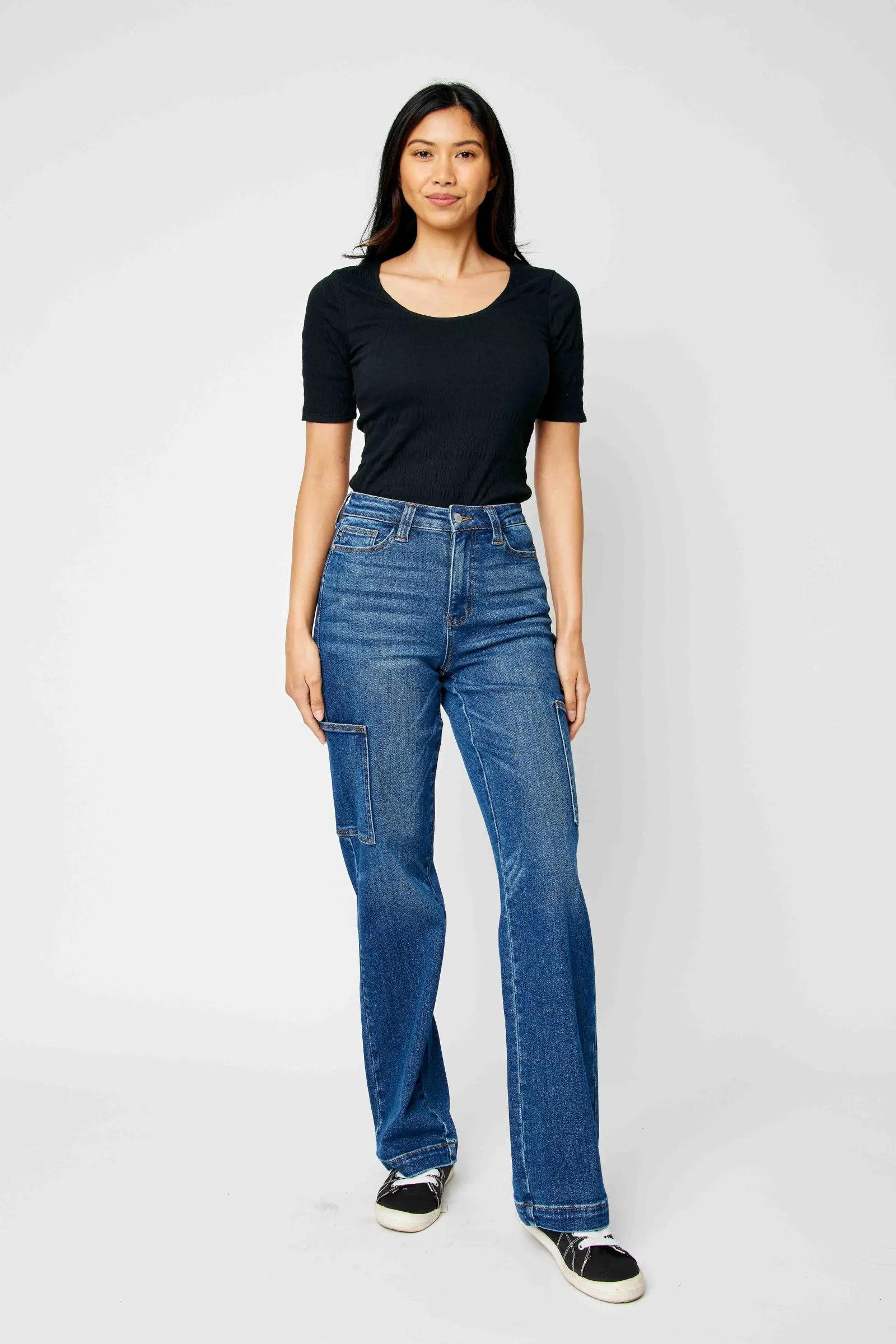 Judy Blue High waist cargo wide leg jeans