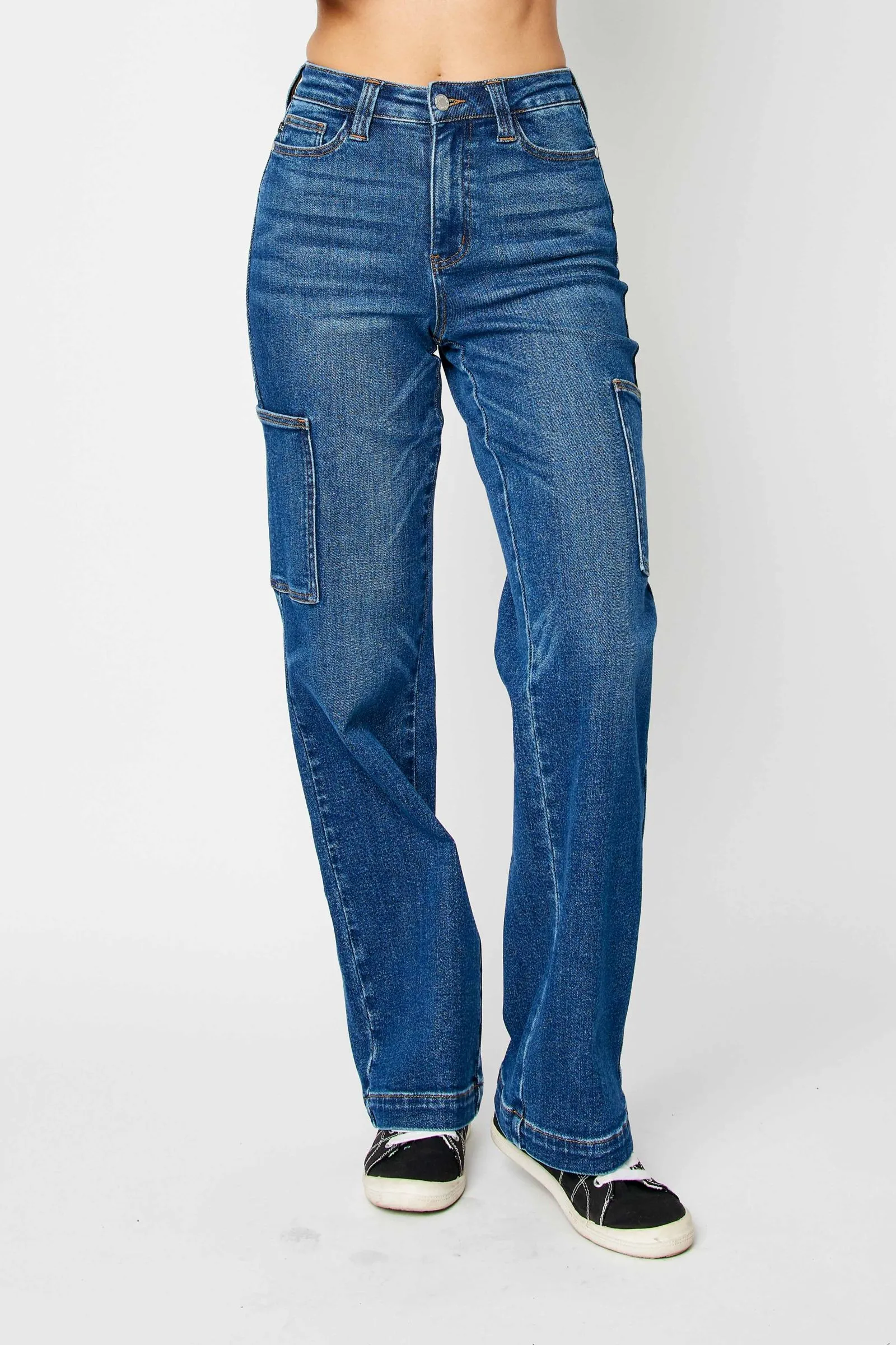 Judy Blue High waist cargo wide leg jeans