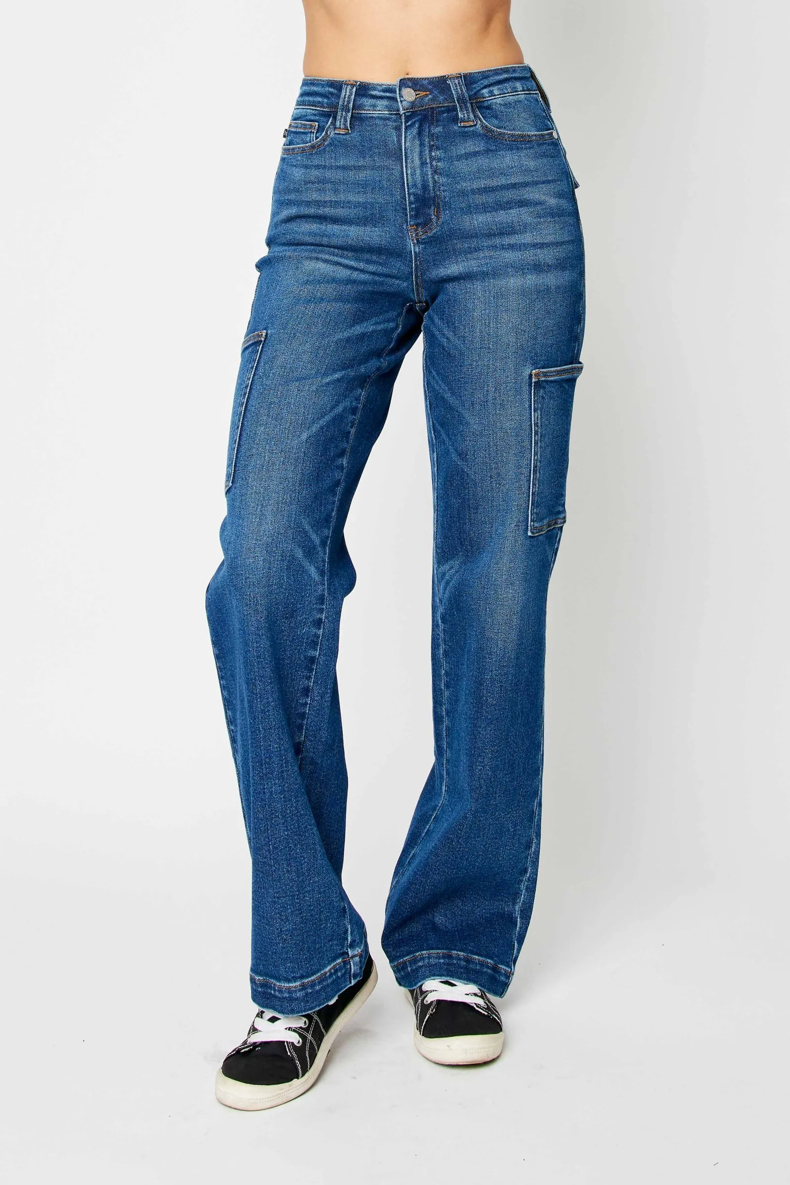 Judy Blue High waist cargo wide leg jeans