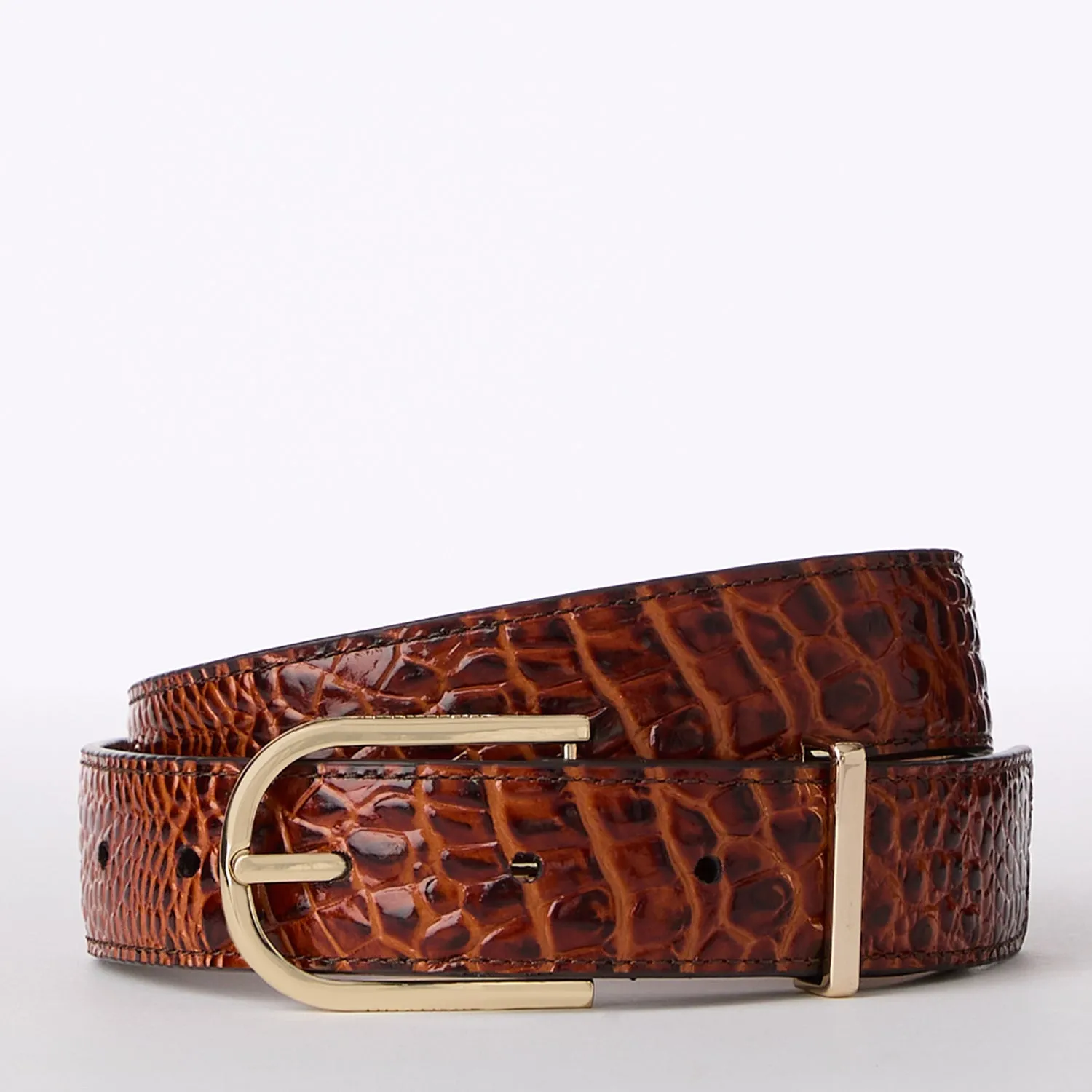 Medium Leather Gold Buckle Belt