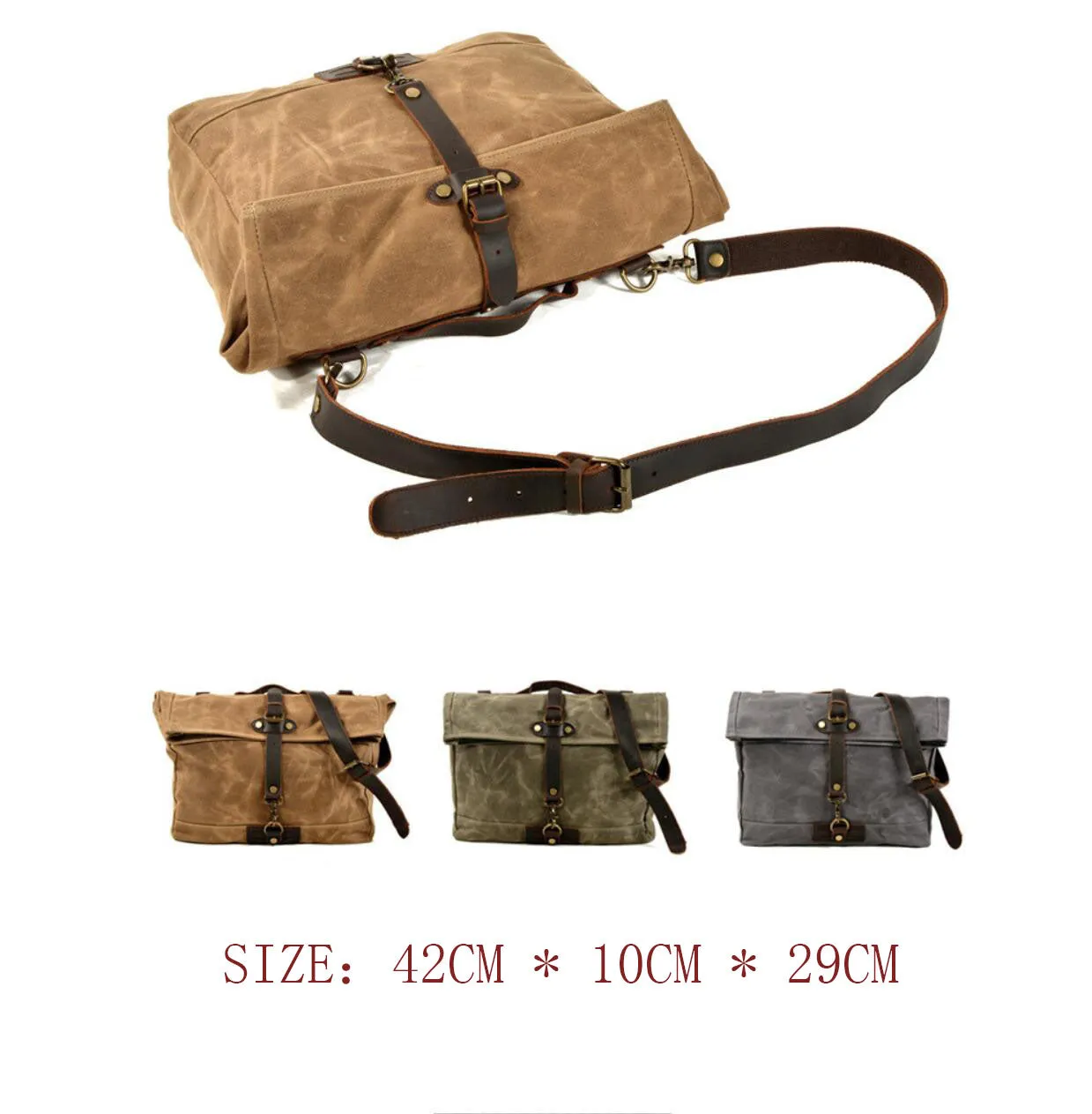 Men's Canvas Shoulder Bag Vintage Messenger Bag Retro Durable Briefcase Bag Casual Tote Bag For Gift